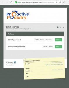 Podiatry Online Booking